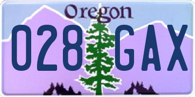 OR license plate 028GAX