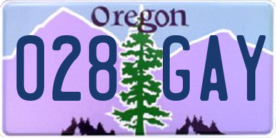 OR license plate 028GAY