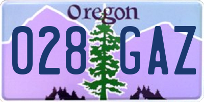 OR license plate 028GAZ