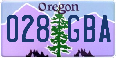 OR license plate 028GBA