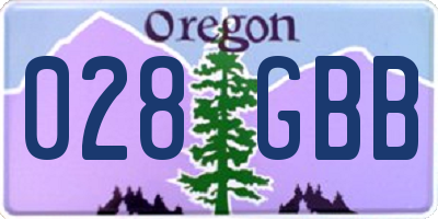 OR license plate 028GBB