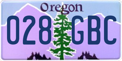 OR license plate 028GBC