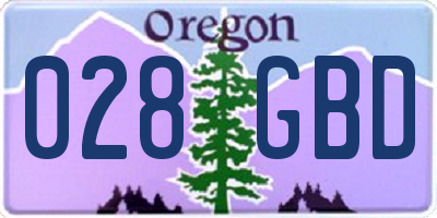 OR license plate 028GBD
