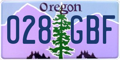 OR license plate 028GBF