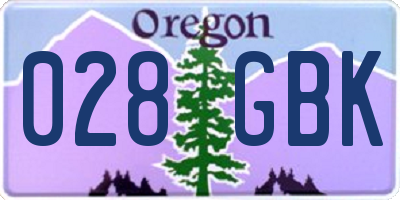 OR license plate 028GBK
