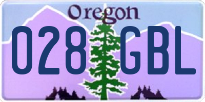 OR license plate 028GBL