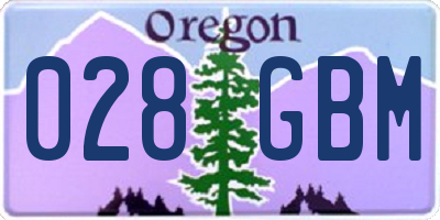 OR license plate 028GBM