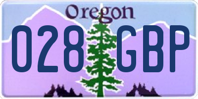 OR license plate 028GBP