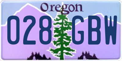 OR license plate 028GBW