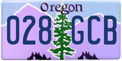 OR license plate 028GCB