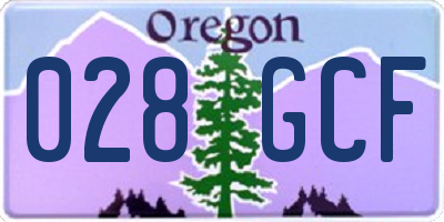 OR license plate 028GCF