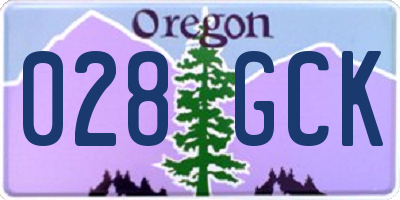 OR license plate 028GCK