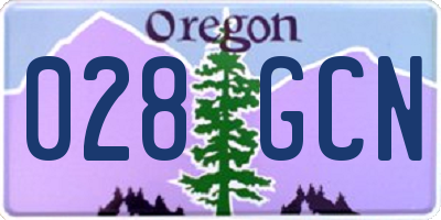 OR license plate 028GCN