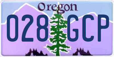 OR license plate 028GCP