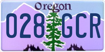 OR license plate 028GCR