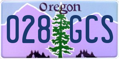 OR license plate 028GCS