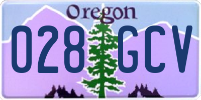 OR license plate 028GCV