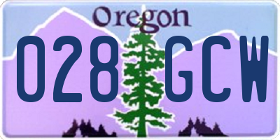 OR license plate 028GCW