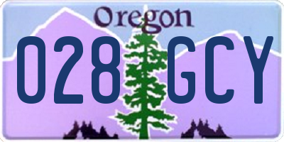 OR license plate 028GCY