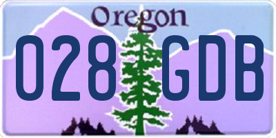 OR license plate 028GDB