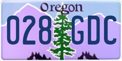 OR license plate 028GDC