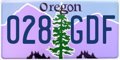 OR license plate 028GDF