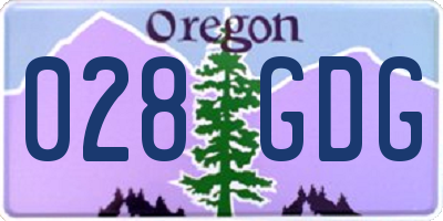 OR license plate 028GDG