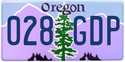 OR license plate 028GDP