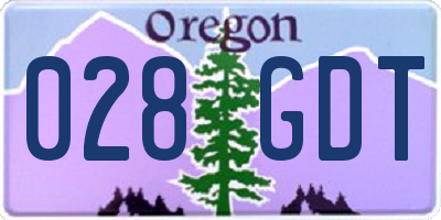 OR license plate 028GDT