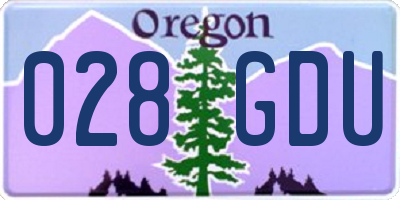 OR license plate 028GDU