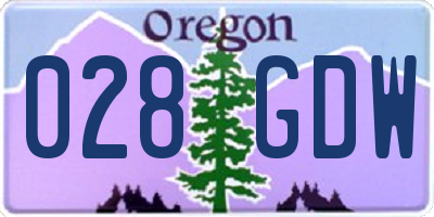 OR license plate 028GDW