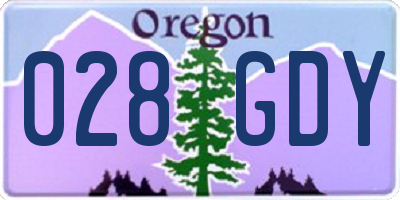 OR license plate 028GDY