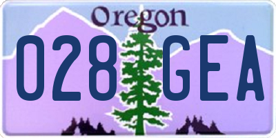 OR license plate 028GEA