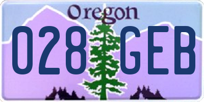 OR license plate 028GEB