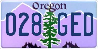 OR license plate 028GED