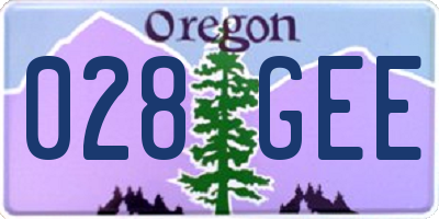 OR license plate 028GEE
