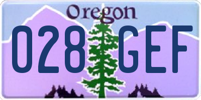 OR license plate 028GEF