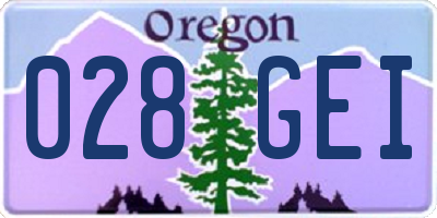 OR license plate 028GEI