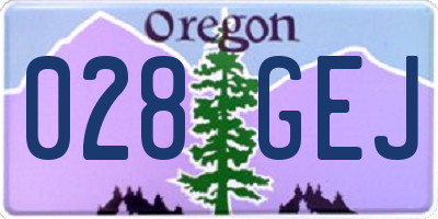 OR license plate 028GEJ
