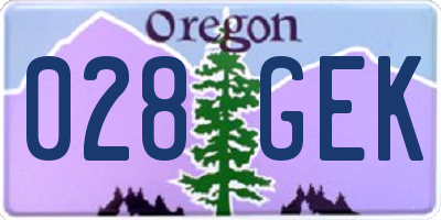 OR license plate 028GEK