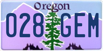 OR license plate 028GEM