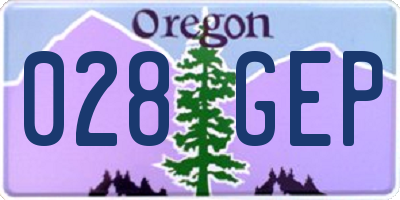 OR license plate 028GEP