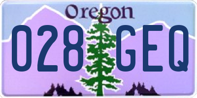OR license plate 028GEQ