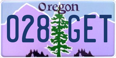 OR license plate 028GET