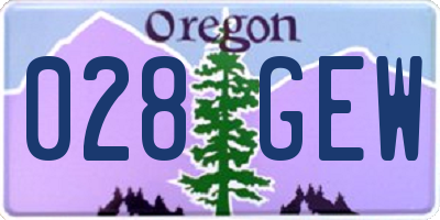 OR license plate 028GEW