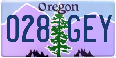 OR license plate 028GEY