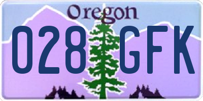 OR license plate 028GFK