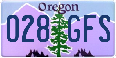 OR license plate 028GFS