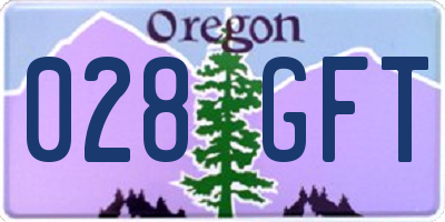 OR license plate 028GFT