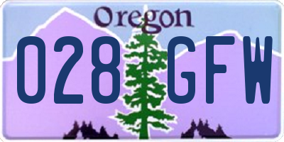 OR license plate 028GFW